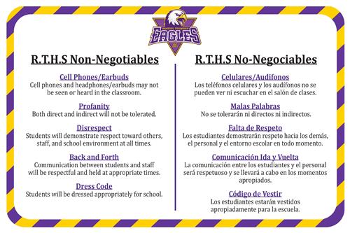 RTHS Non-Negotiables/ RTHS No-Negociables